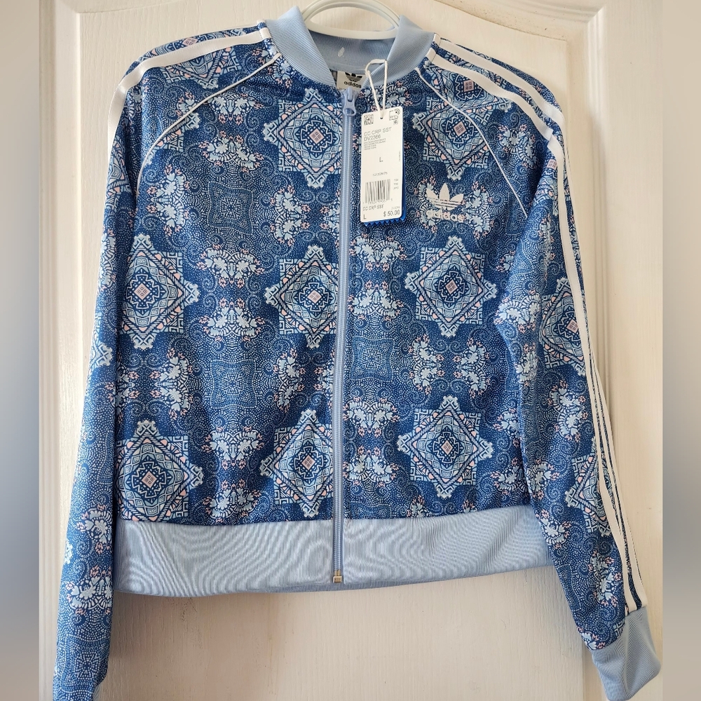 adidas Blue Patterned Bomber Jacket